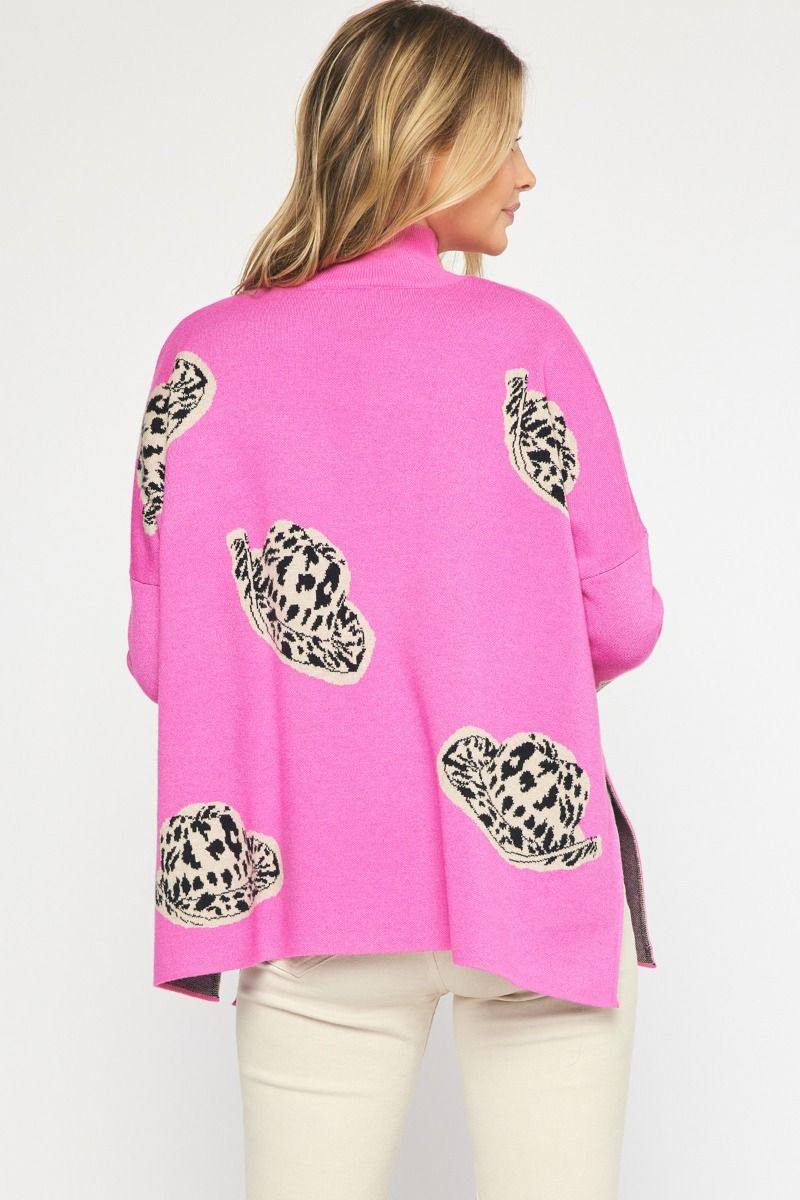 hot pink cowgirl hat sweater HLRS housotn rodeo women&