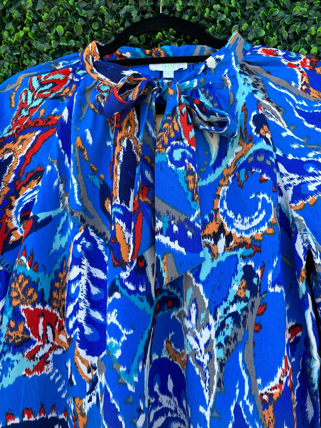 tie neck detail on Tres Chic Houston Dress shop