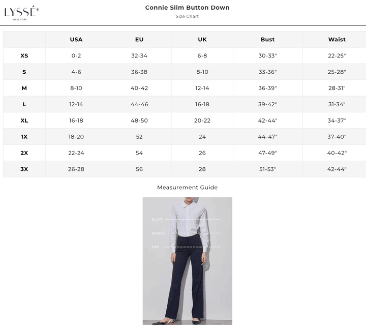 travel shirt size chart lysse