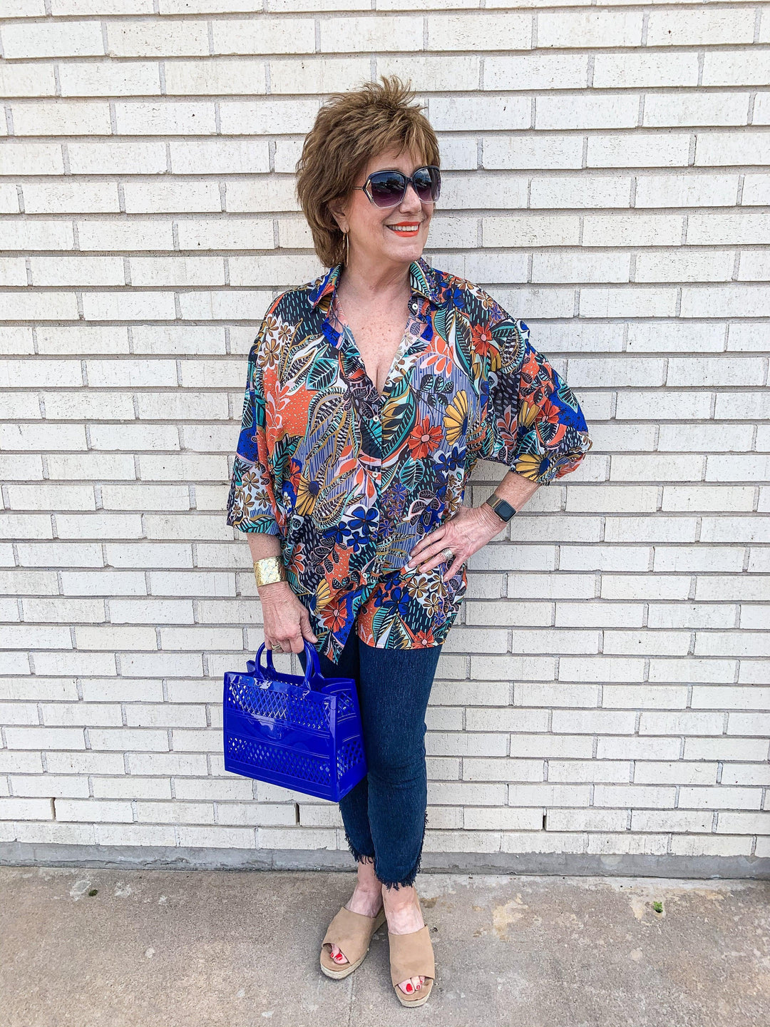 Sheer Floral Button Down - Très Chic