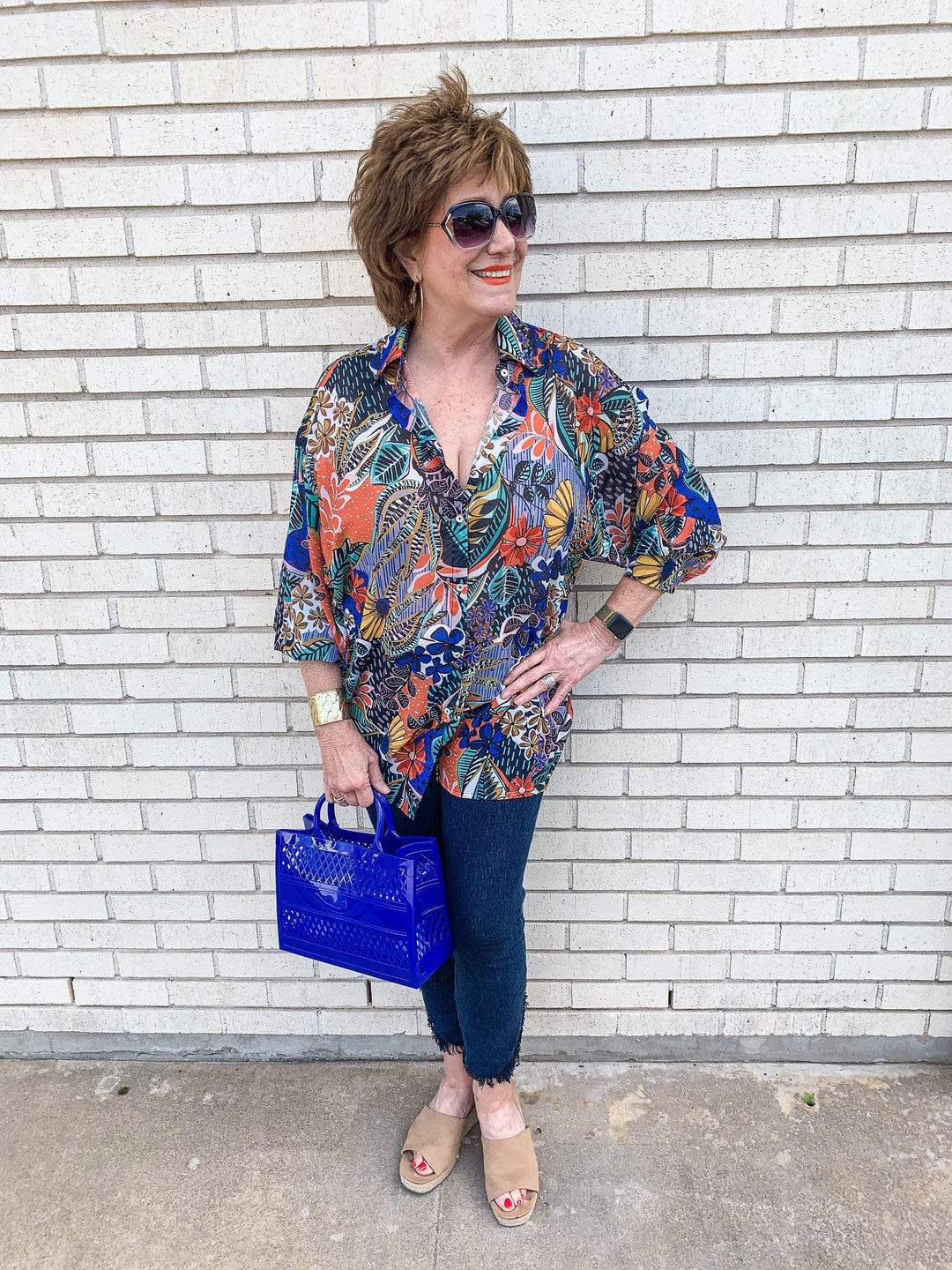 Sheer Floral Button Down - Très Chic