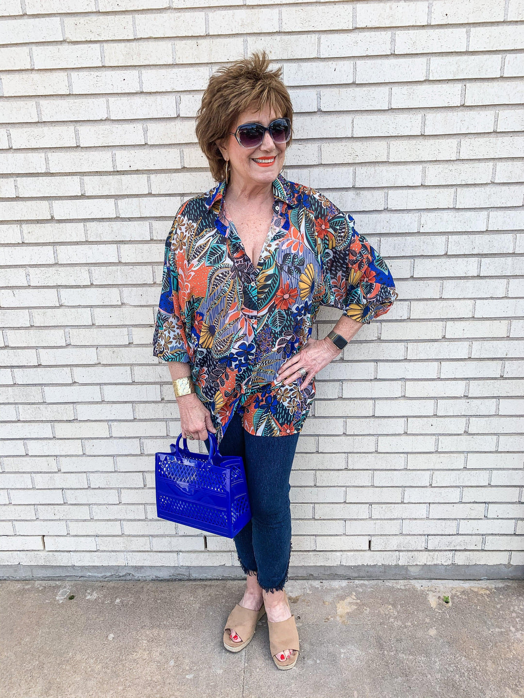 Sheer Floral Button Down - Très Chic