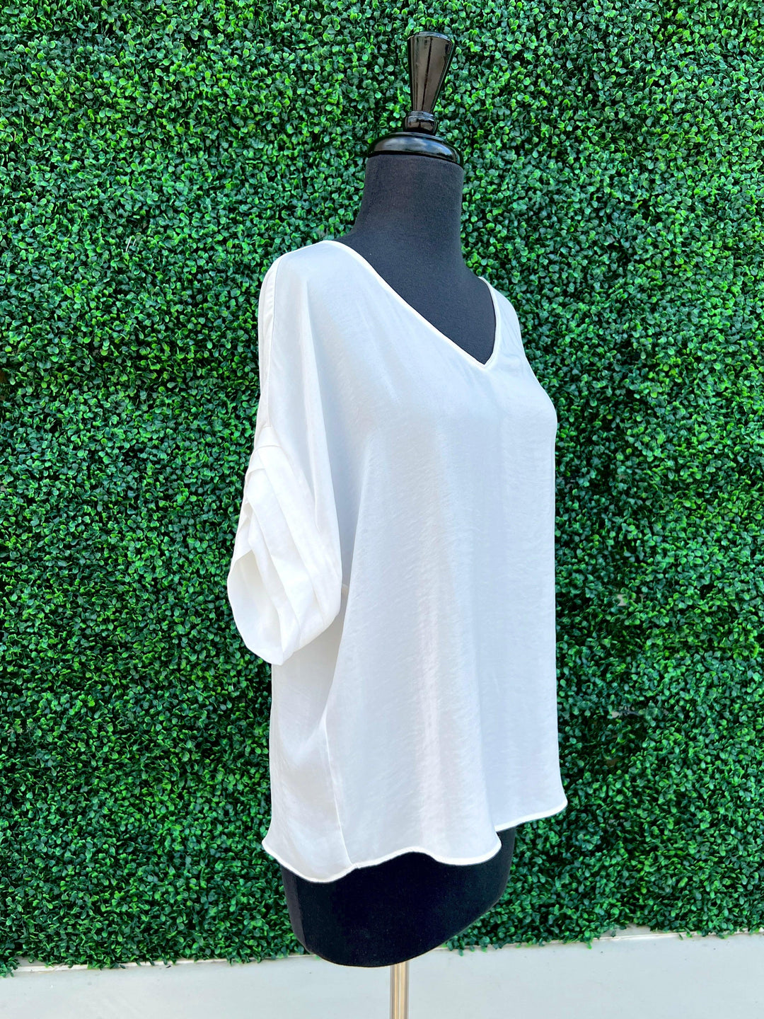 silky white work wear blouse dressy boutique houston texas