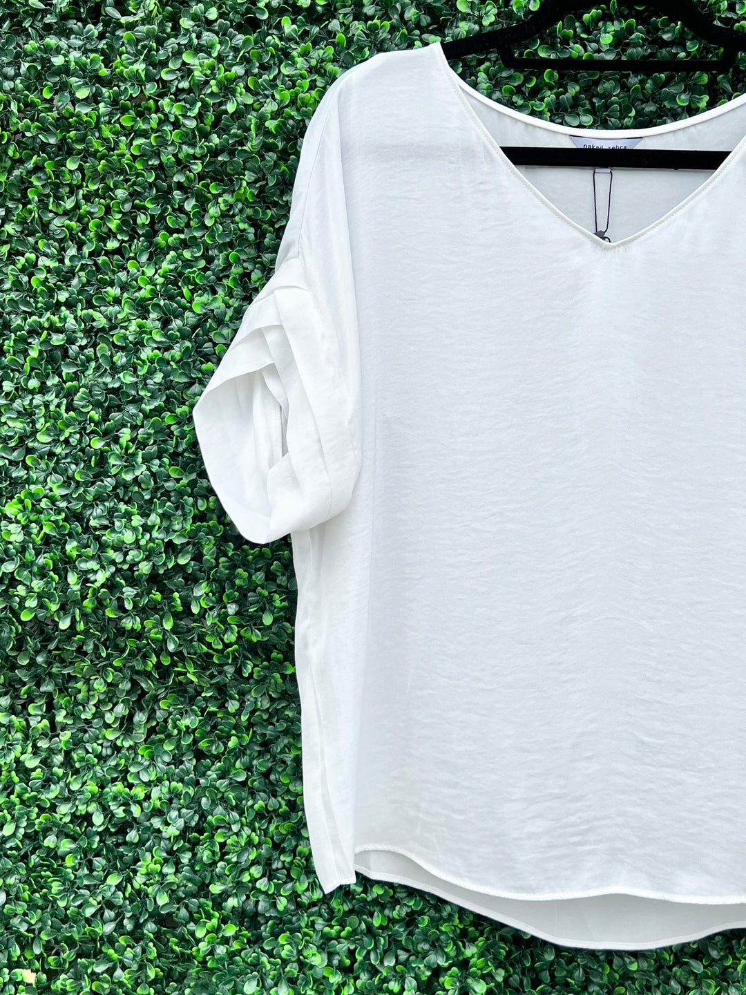 Pleated chevron Tres Chic Boutique silk top