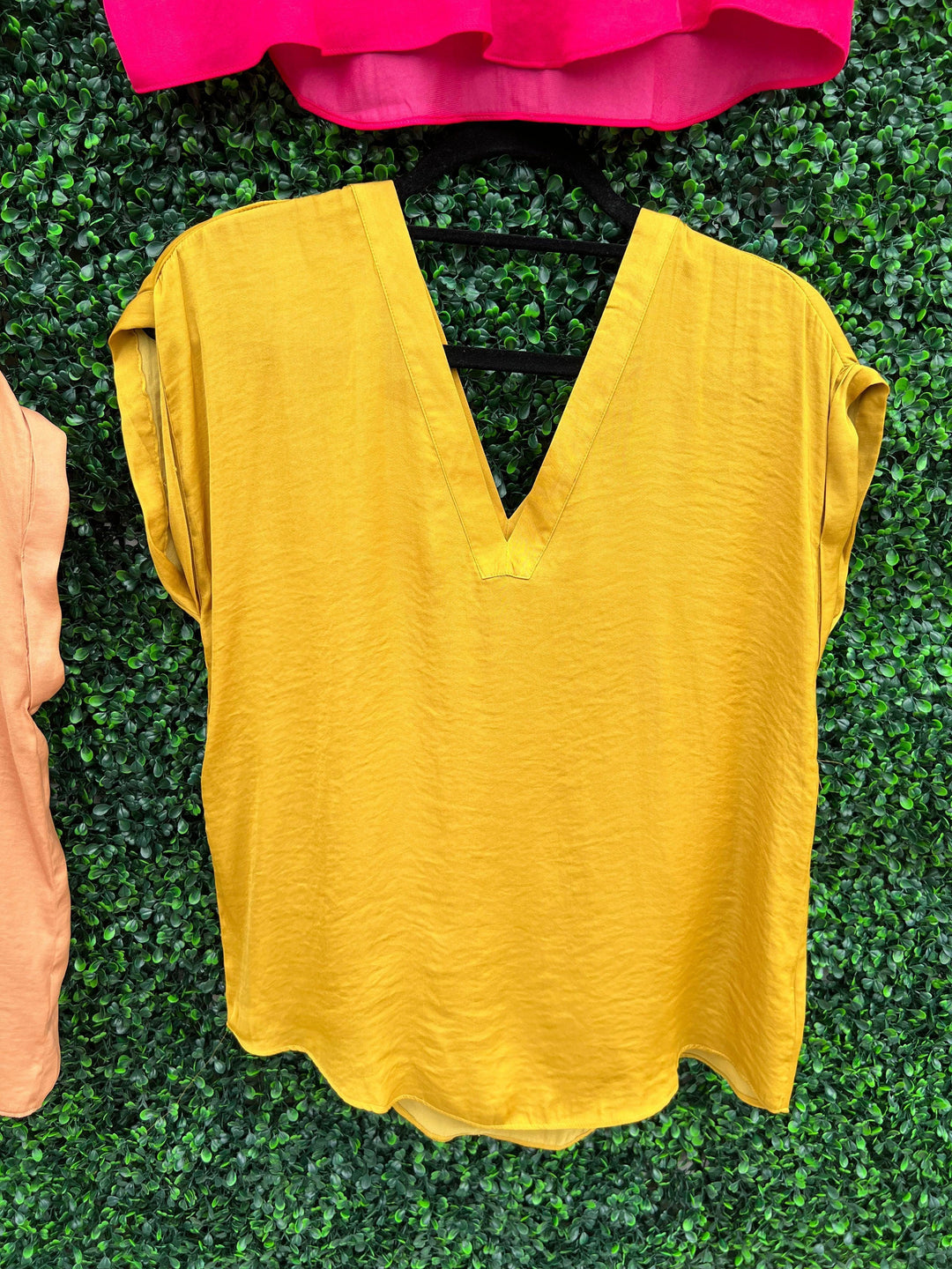 mustard tellow loose silky top
