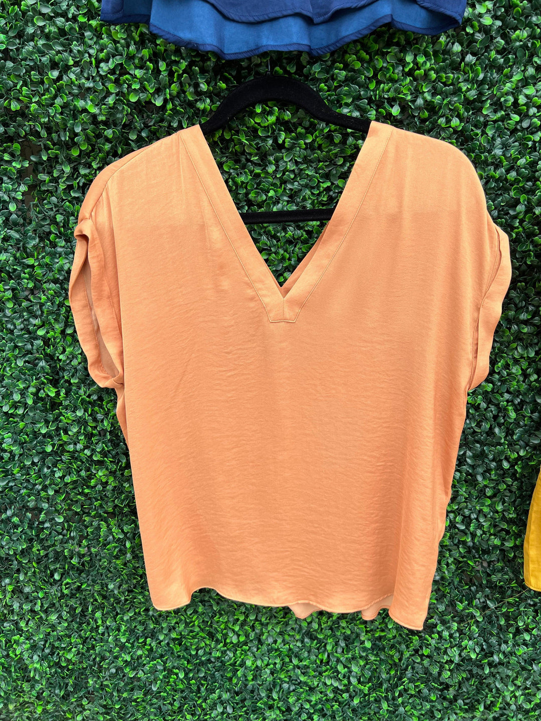 Tres Chic Houston tan silky top