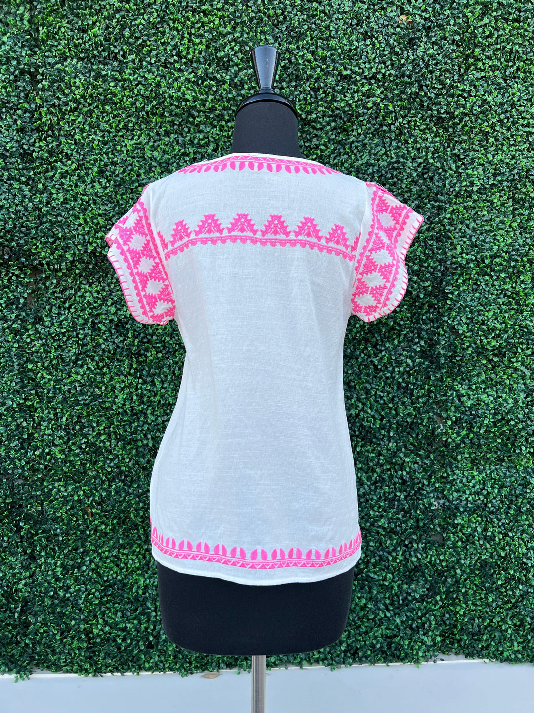 pink and white easy summer top