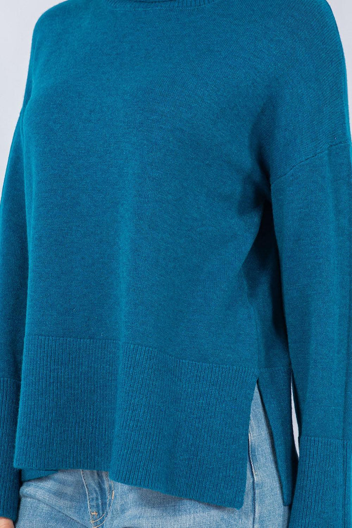Turtle Neck Sweater lightweight houston texas womens boutique blue colorful