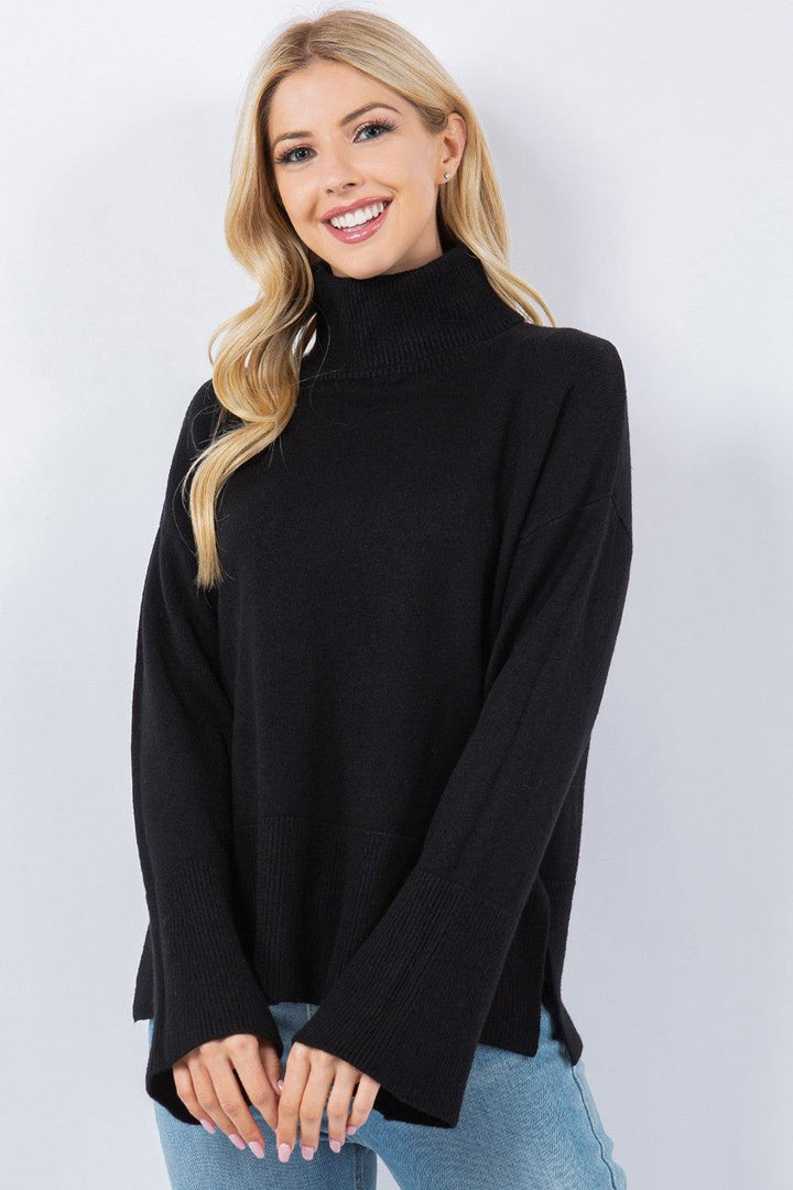 Turtle Neck Sweater lightweight houston texas womens boutique black basics