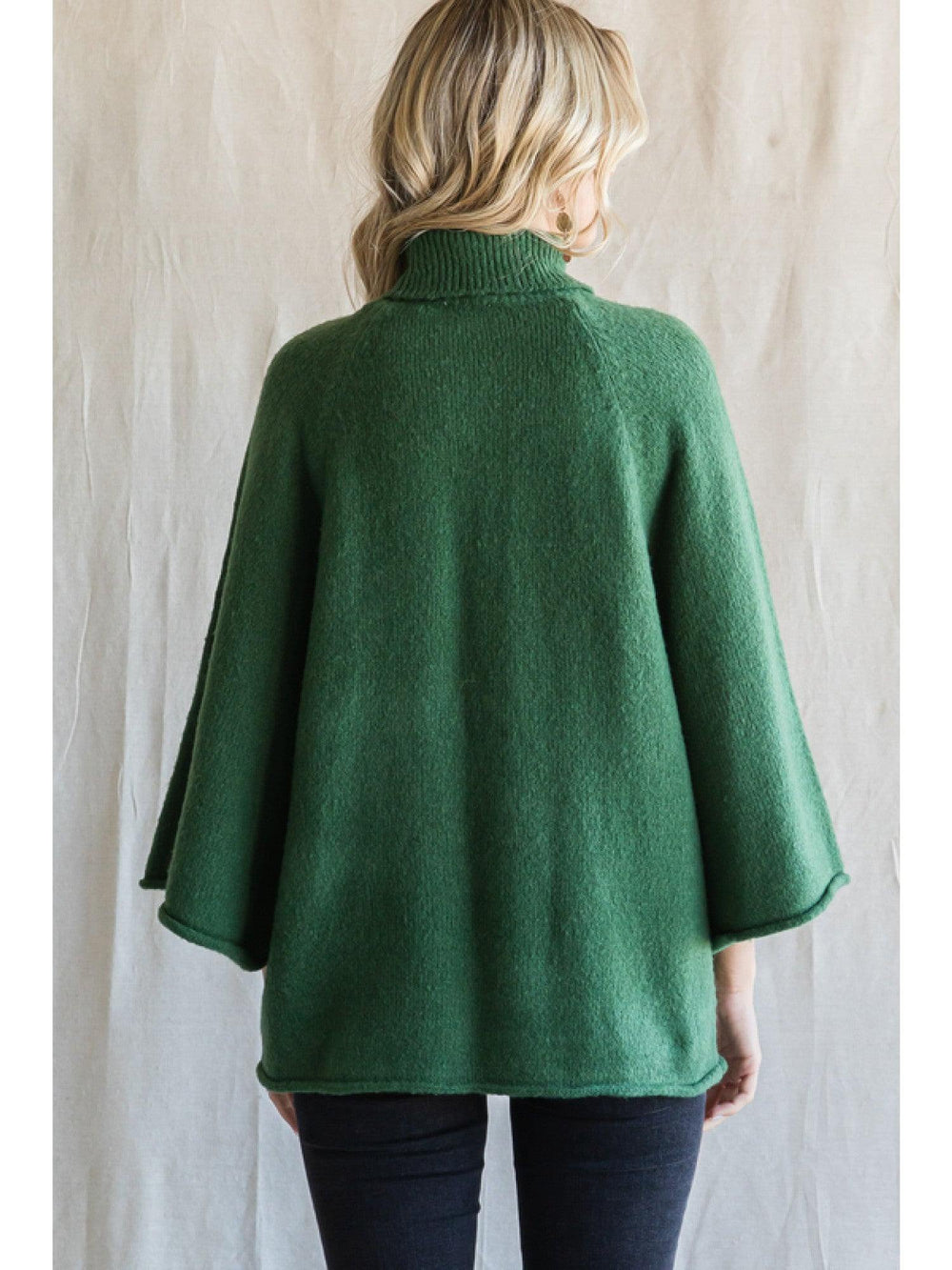 Boxy Turtleneck Sweater tres chic boutique tops and blouses green Jodifl brand