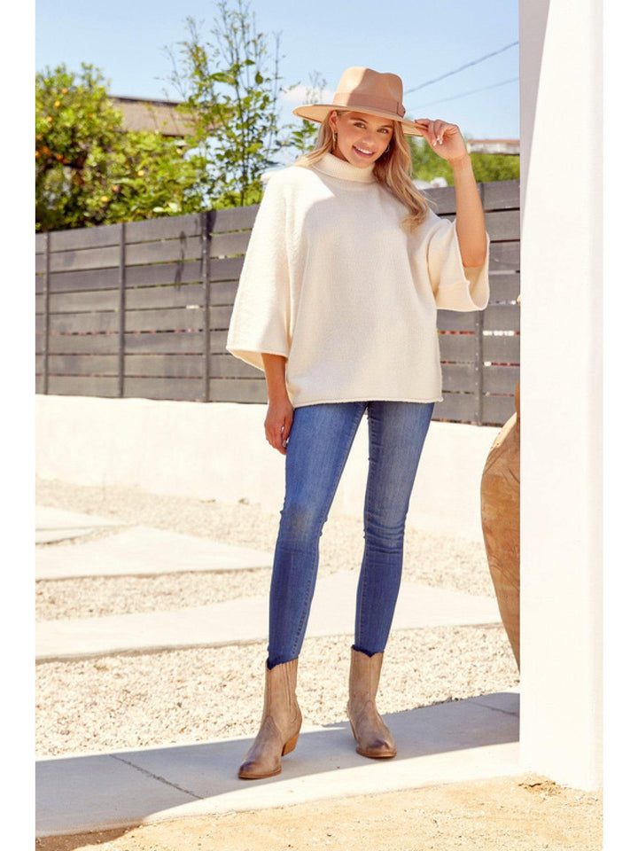 Boxy Turtleneck Sweater tres chic boutique tops and blouses Jodifl brand