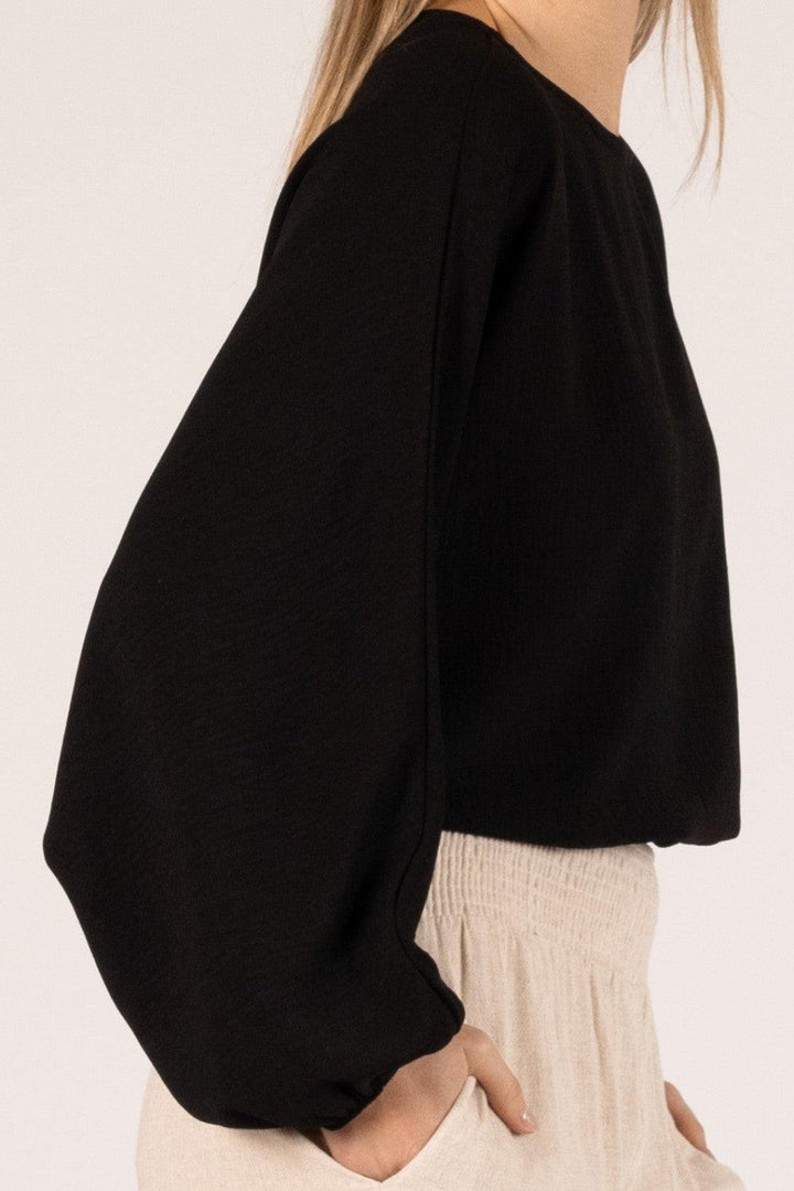 Elastic Waist Dolman Top