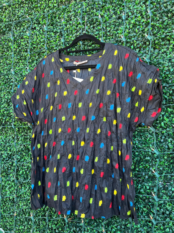 dress addict brand 100% cotton tops dot print Tres Chic Boutique JAM