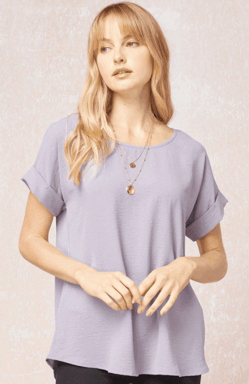 entro clothing brand boutique cuff sleeve scoop neck 