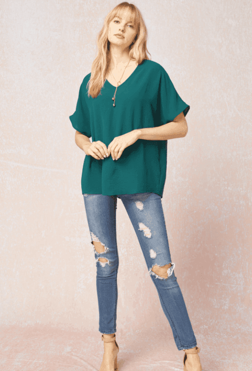 Classic V-Neck Tee - Tres Chic Dess Boutique Houston