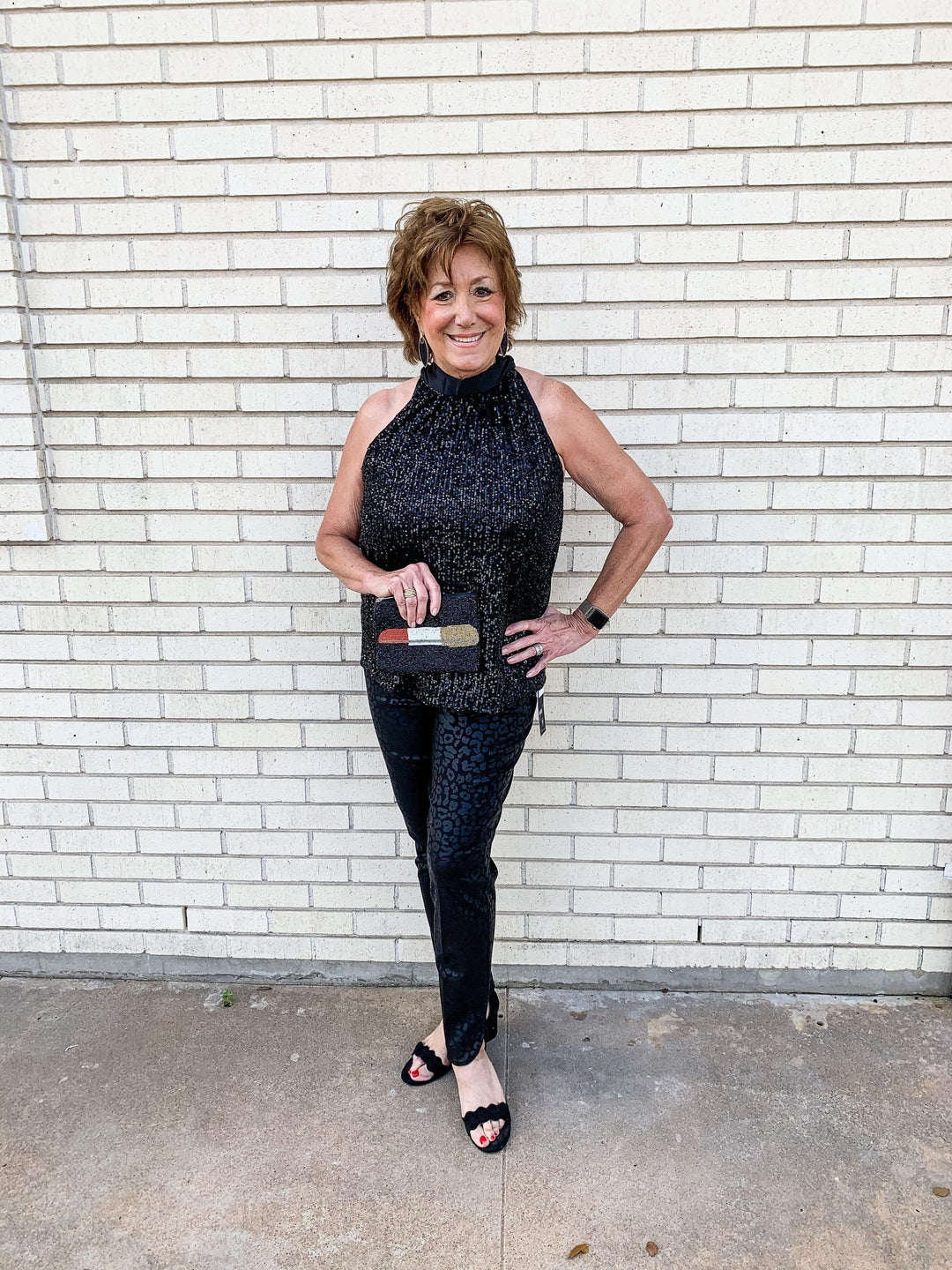 Sequin Halter Top - Très Chic