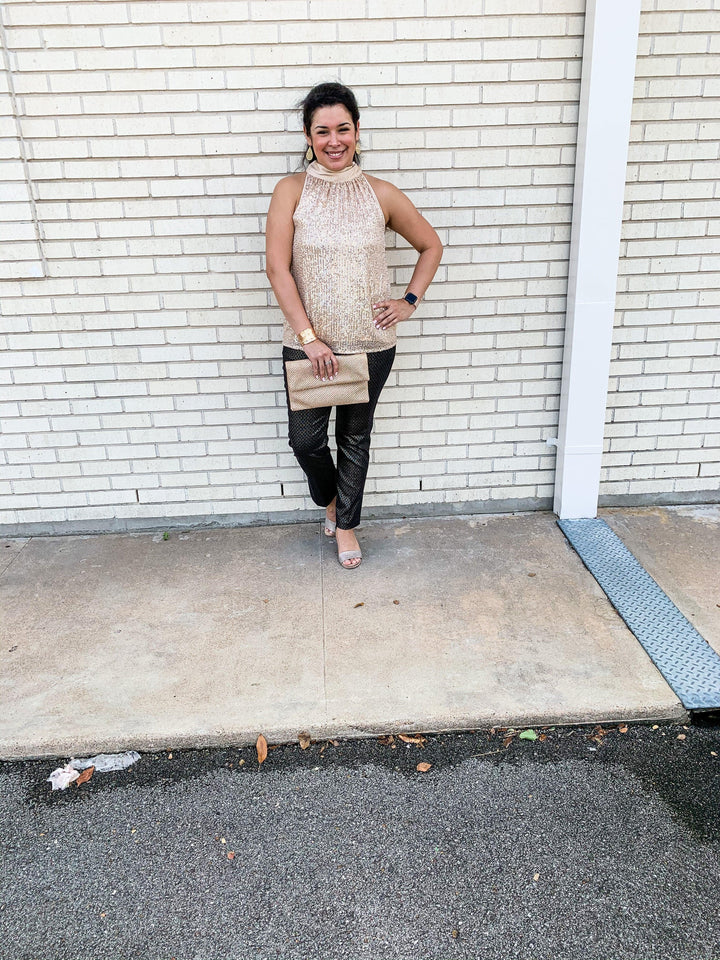 Sequin Halter Top - Très Chic