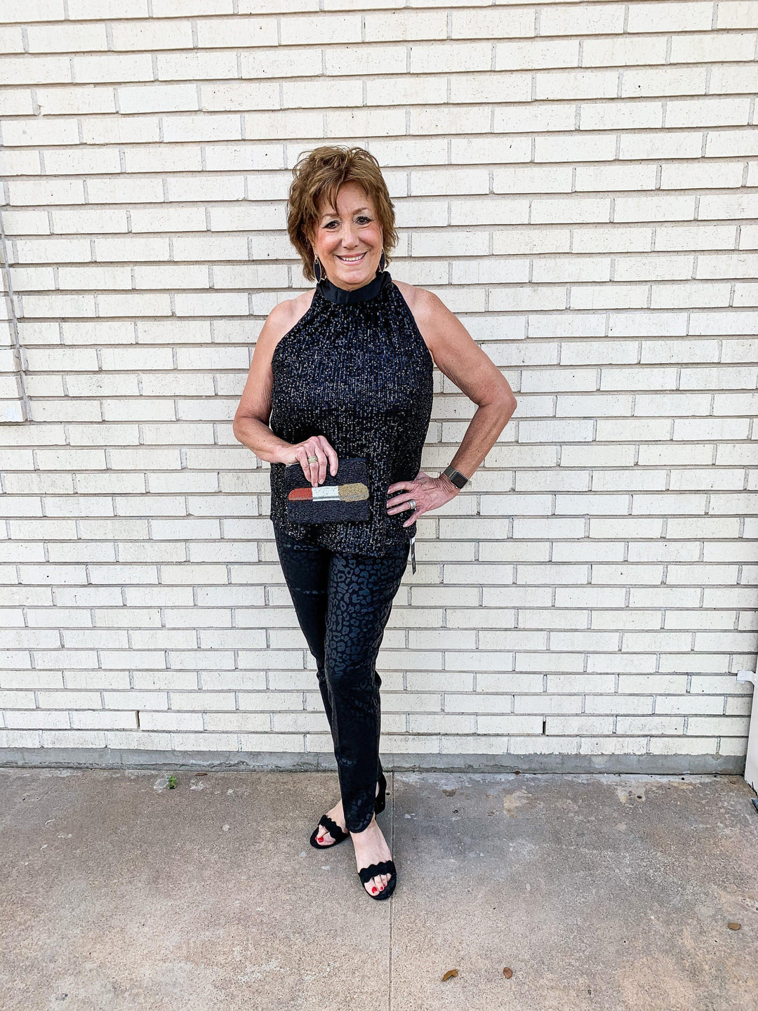 Sequin Halter Top - Très Chic