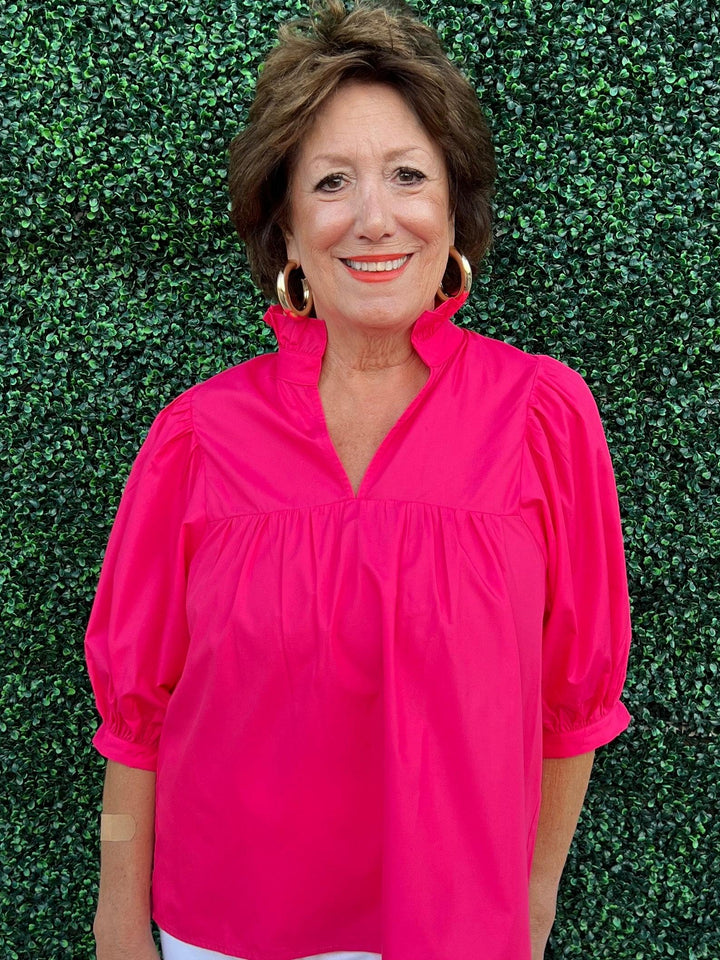 top like never a wallflower tres chic boutique jade and joy joy brand cotton top pink blouse v neck
