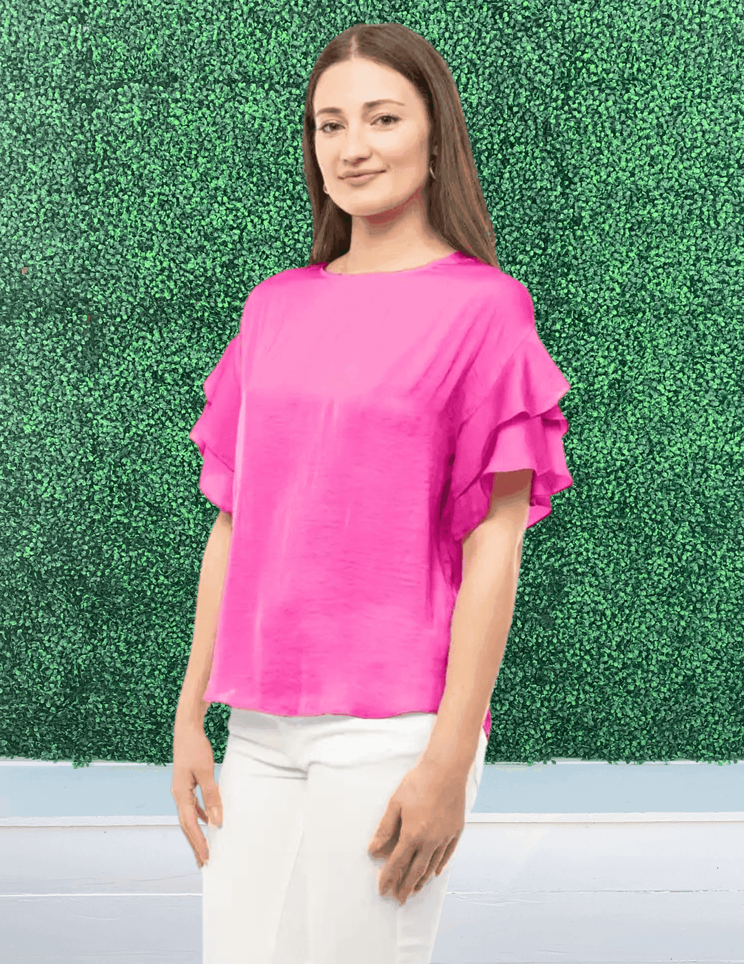 bright hot pink silky ruffle boutique near me