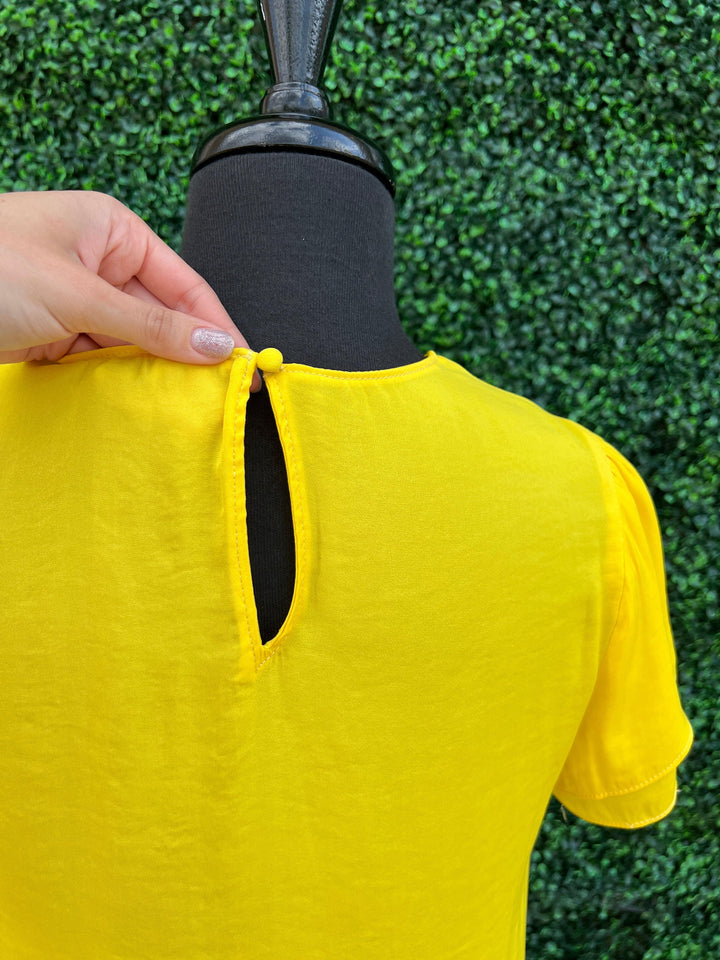 bright yellow flutter sleeve boutique online near me houston
