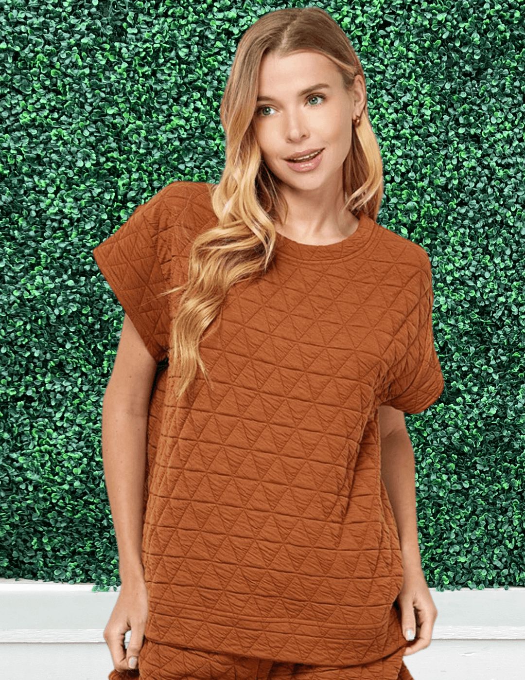 see and be seen quited athleisure brown cinnamon