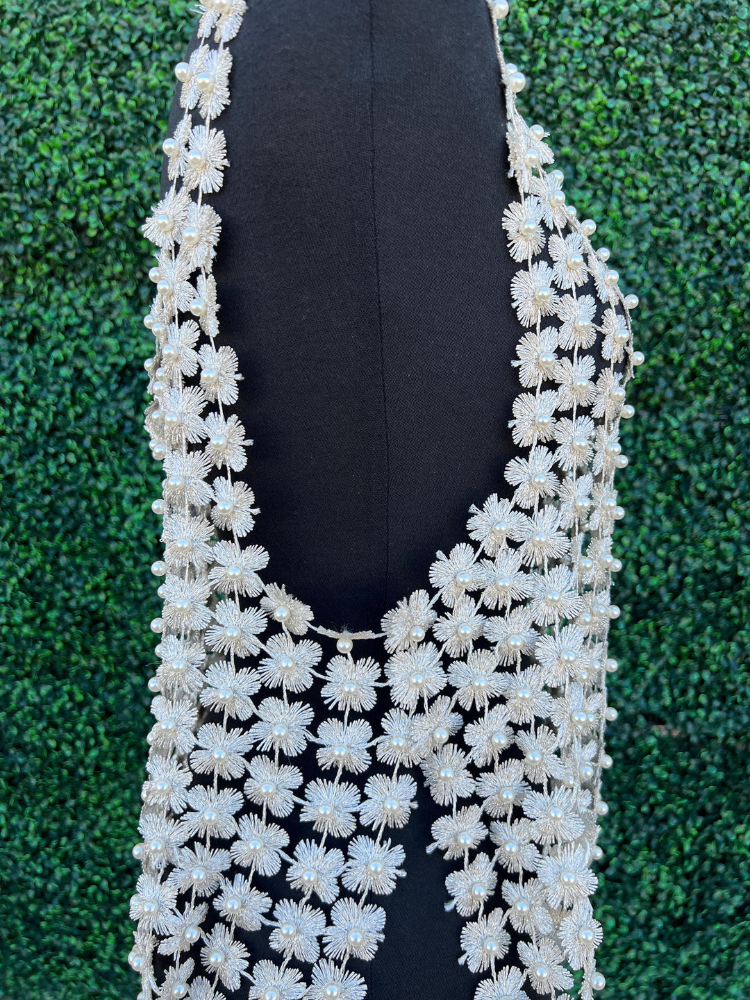 Crochet Pearl Overlay Top dressy sequin concert unique accessories womens boutique