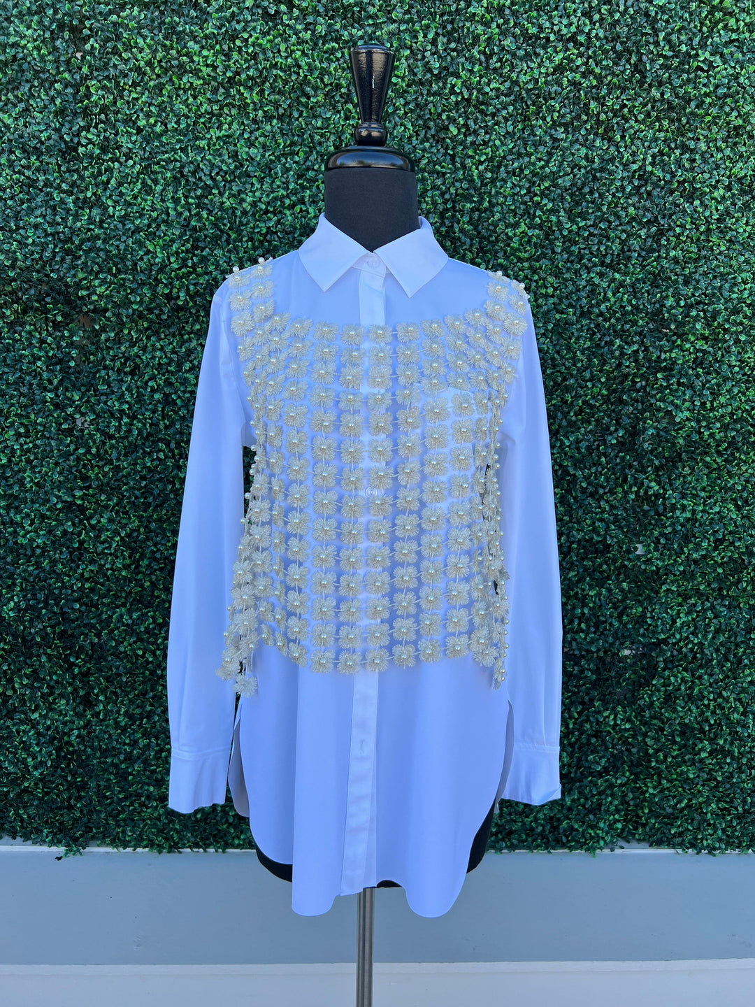 Crochet Pearl Overlay Top dressy sequin concert unique accessories womens boutique