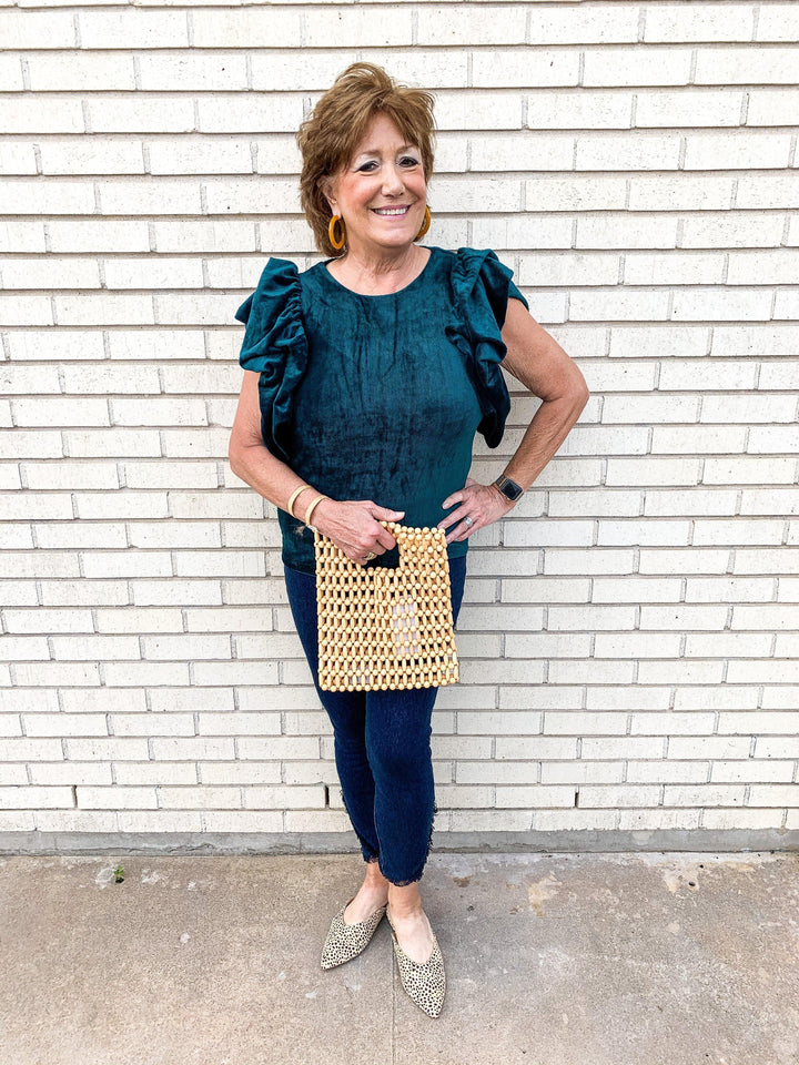 Teal Corduroy Top - Très Chic