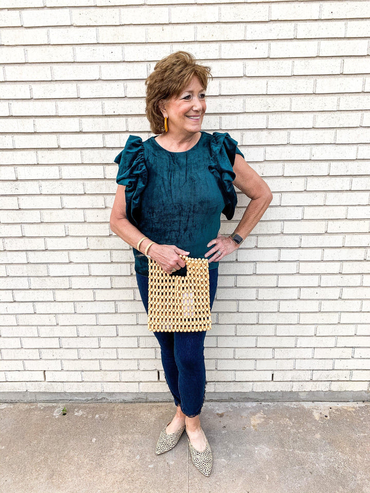 Teal Corduroy Top - Très Chic