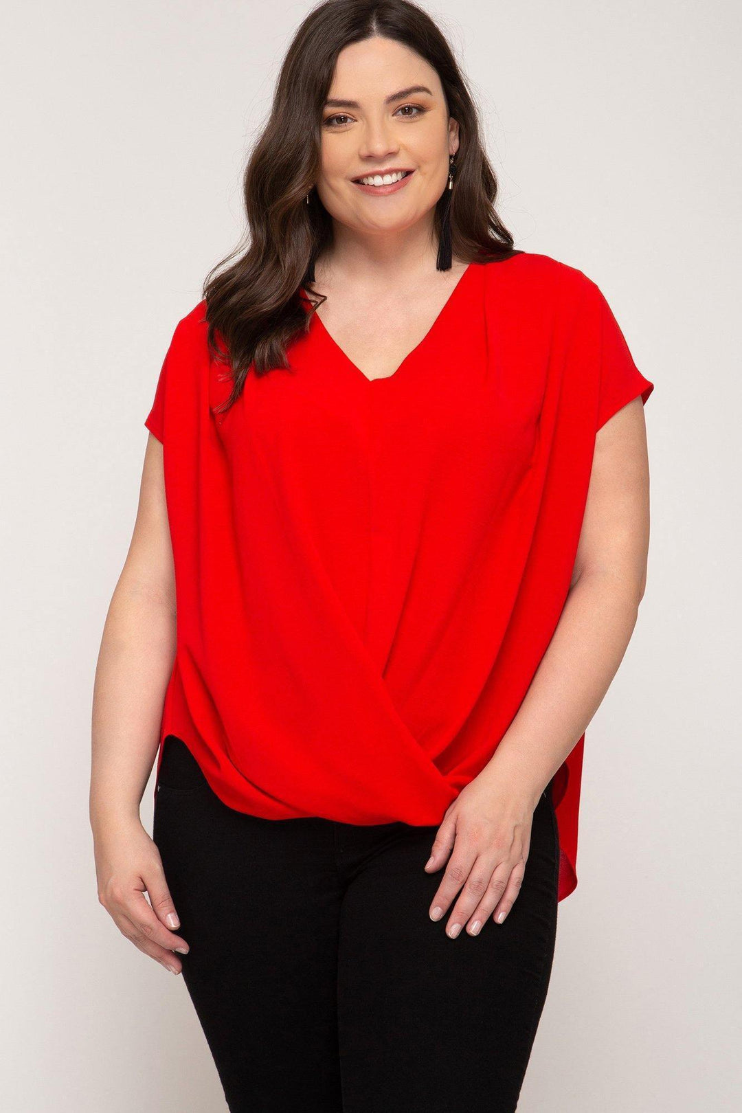 Cap Sleeved Criss-Cross Top - Tres Chic Houston