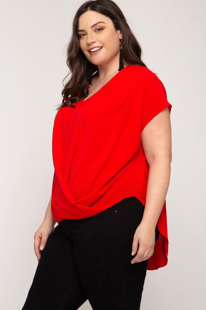 Cap Sleeved Criss-Cross Top - Tres Chic Houston