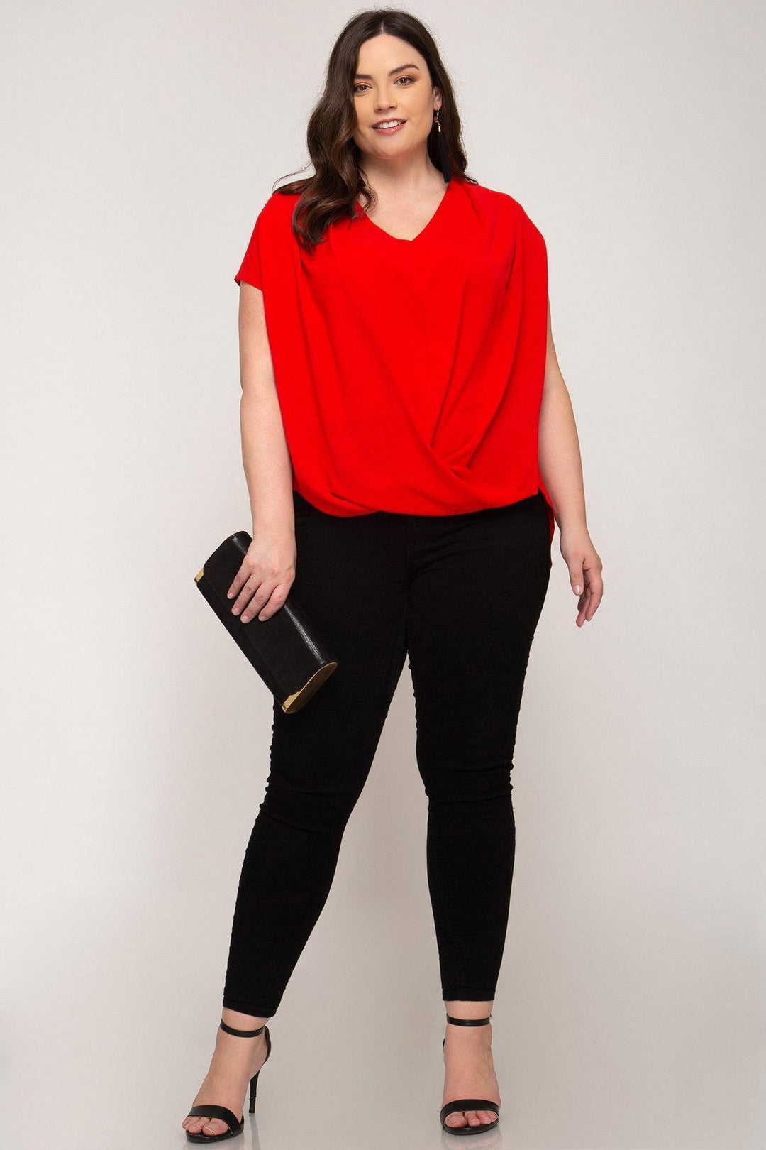 Cap Sleeved Criss-Cross Top - Tres Chic Houston