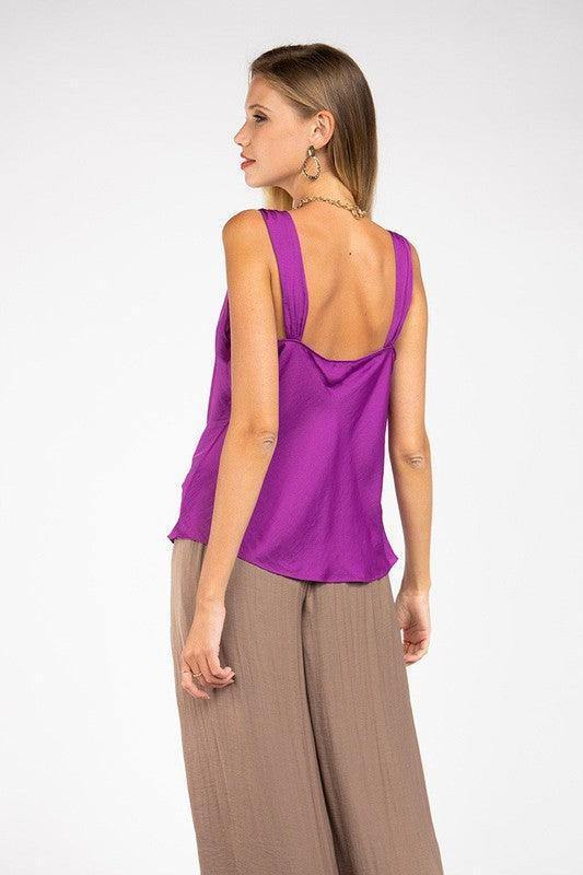 Cowl Neck Drape Top - Tres Chic Houston