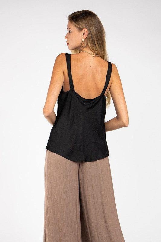 Cowl Neck Drape Top - Tres Chic Houston