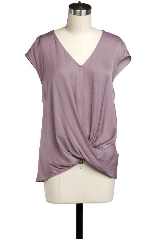 Drop Shoulder Twist Top - Tres Chic Houston
