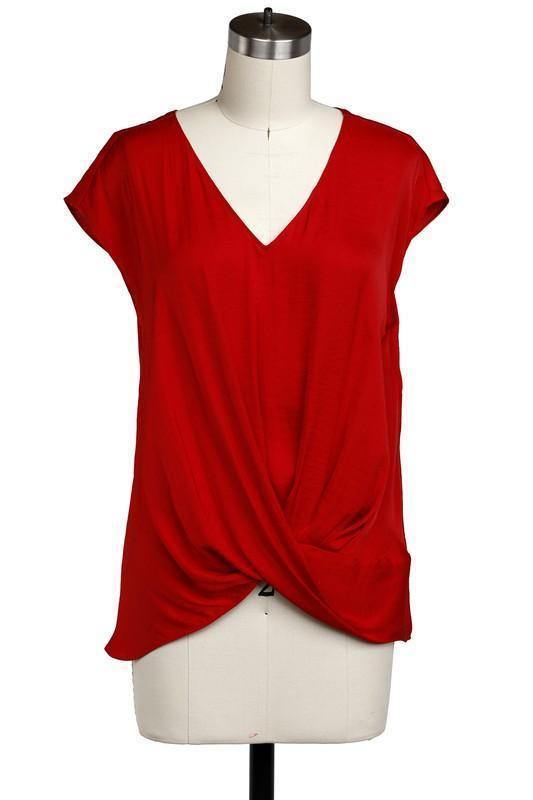 Drop Shoulder Twist Top - Tres Chic Houston