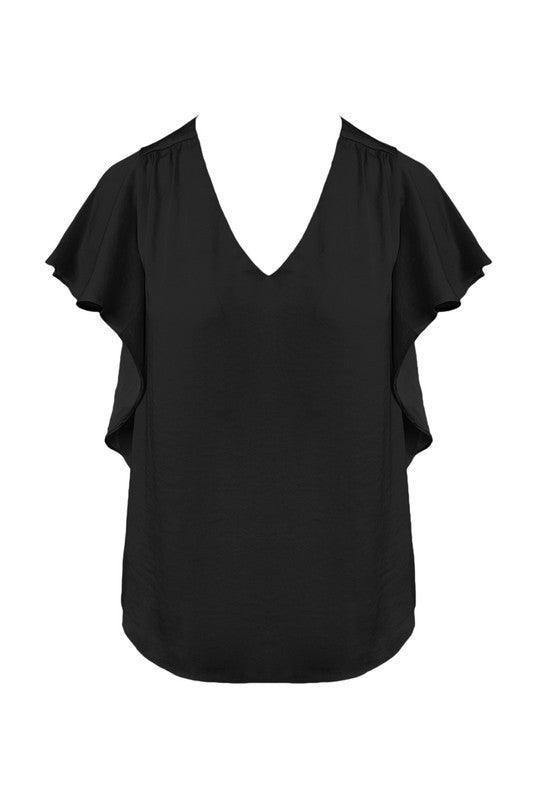 Flouncey Flutter Top - Tres Chic Houston