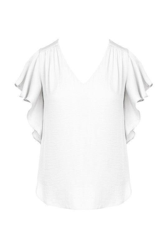 Flouncey Flutter Top - Tres Chic Houston