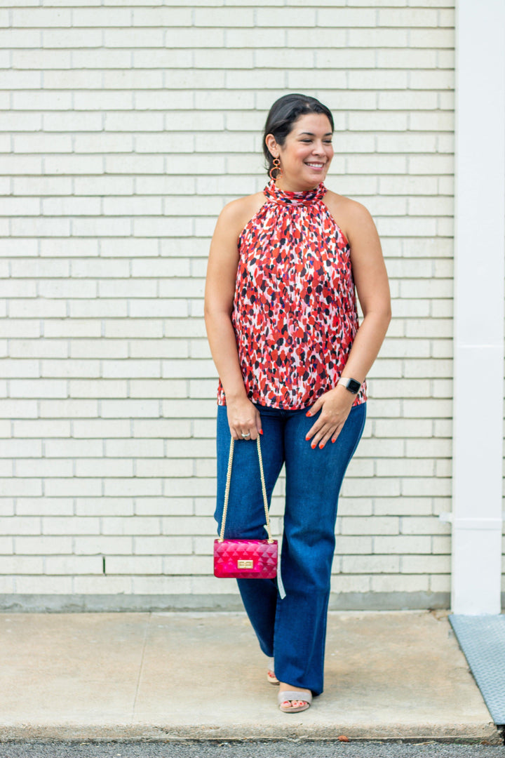 Shades of Red Halter Top - Tres Chic Houston