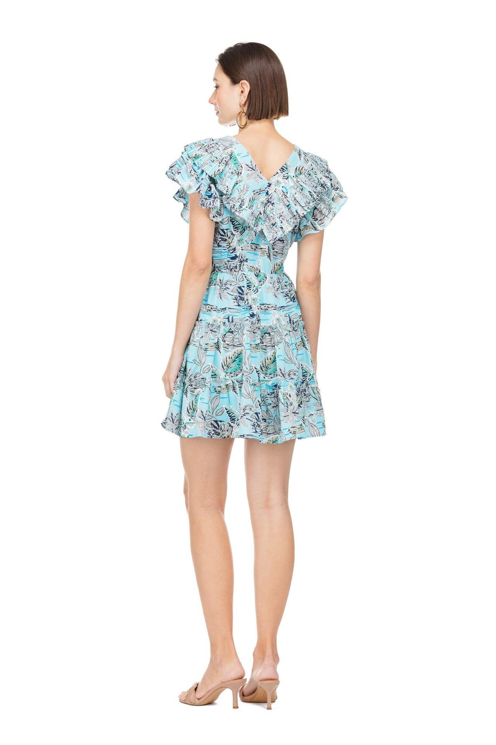 blue dress with v in front and back from jade and joy joy brand