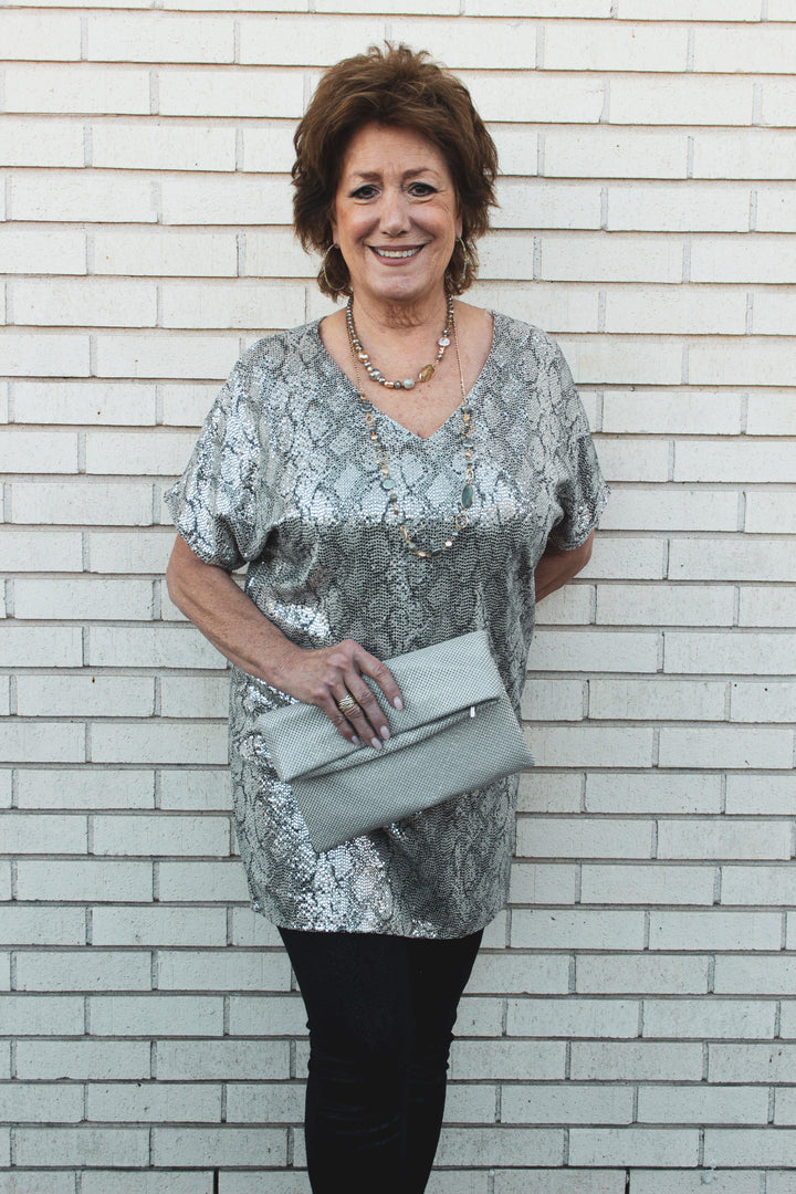 Sparkle Dot Tunic V-Neck - Tres Chic Houston