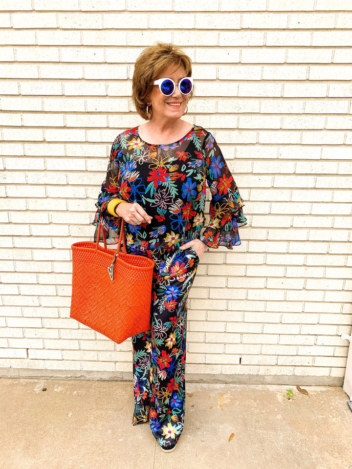 Floral Palazzo Pants - Très Chic