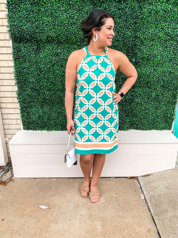 Hamptons Halter Printed Dress - Très Chic
