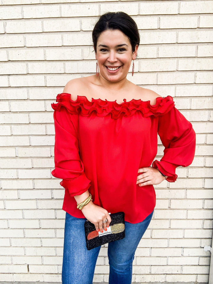 Ruffled Off the Shoulder Top - Très Chic