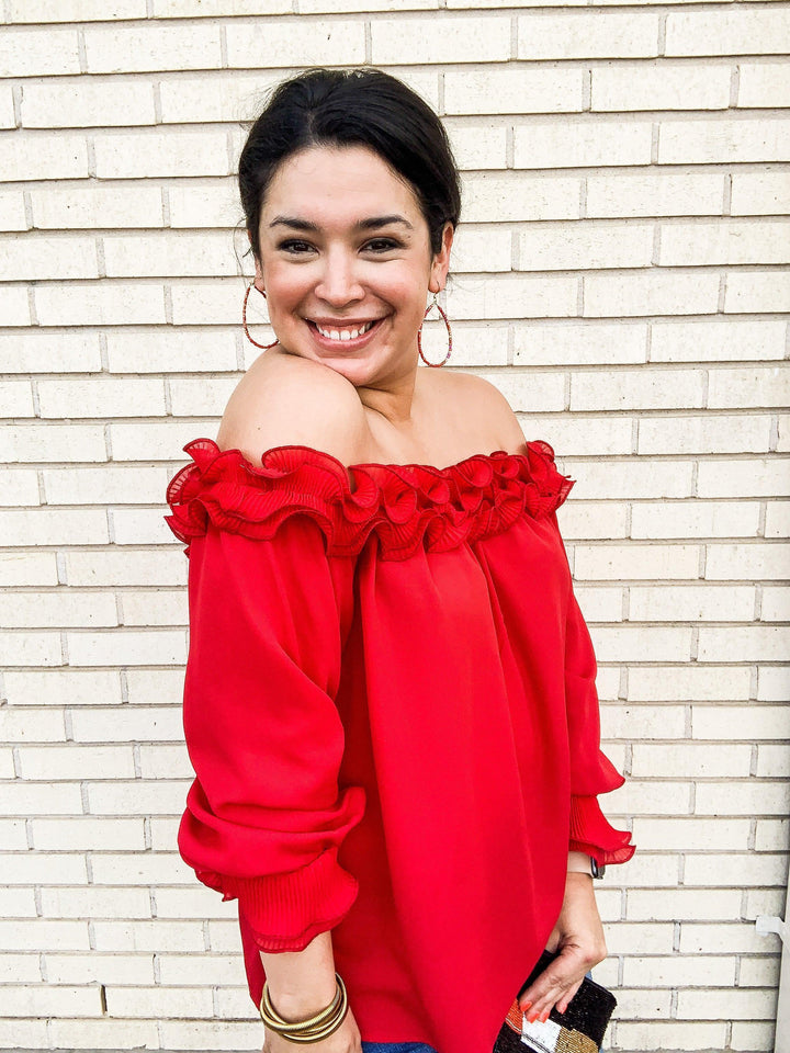 Ruffled Off the Shoulder Top - Très Chic