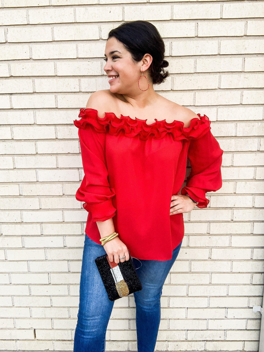 Ruffled Off the Shoulder Top - Très Chic