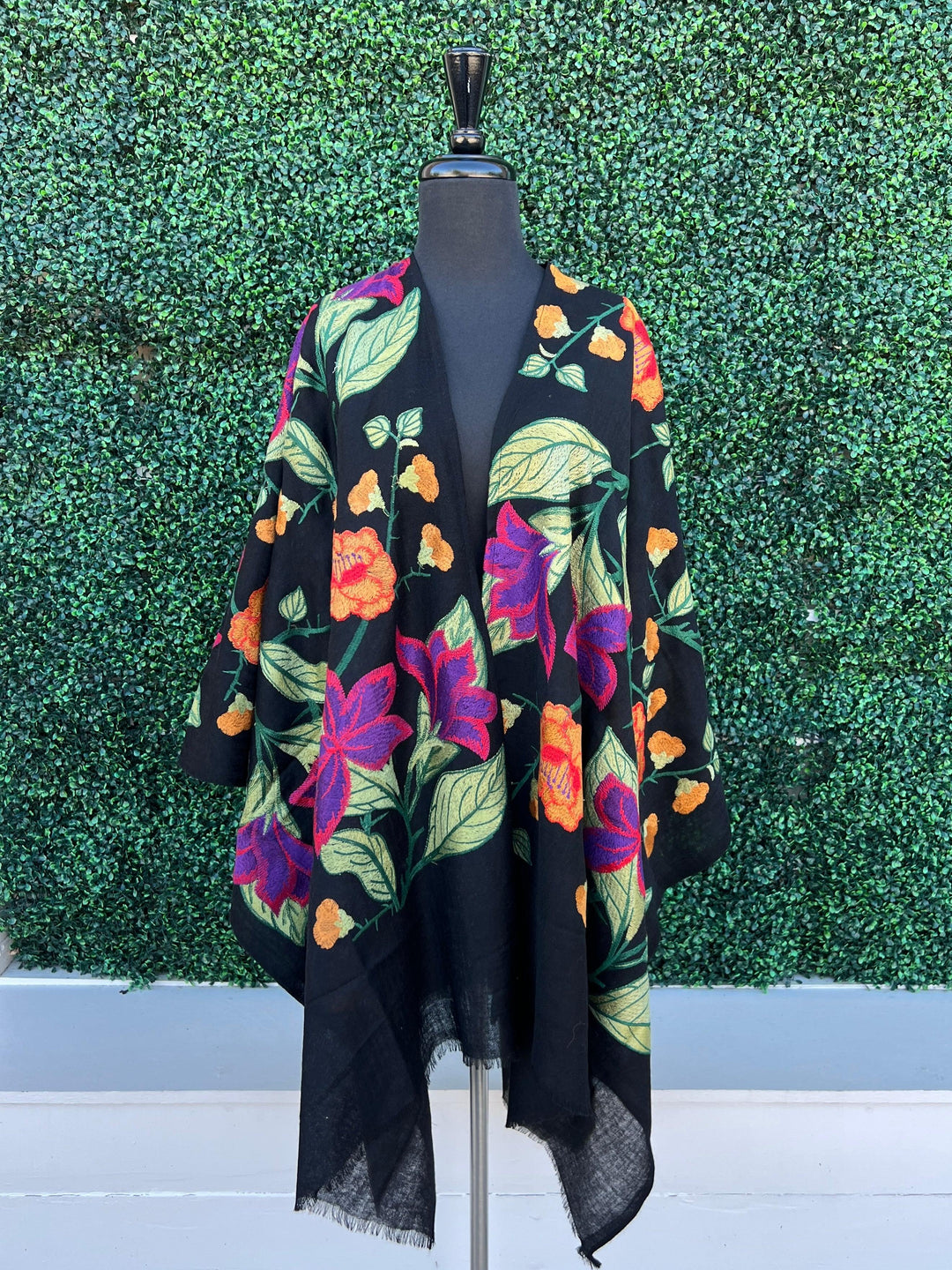 embrodered rauna wrap anu purple green orange womens gift ideas tres chic boutique