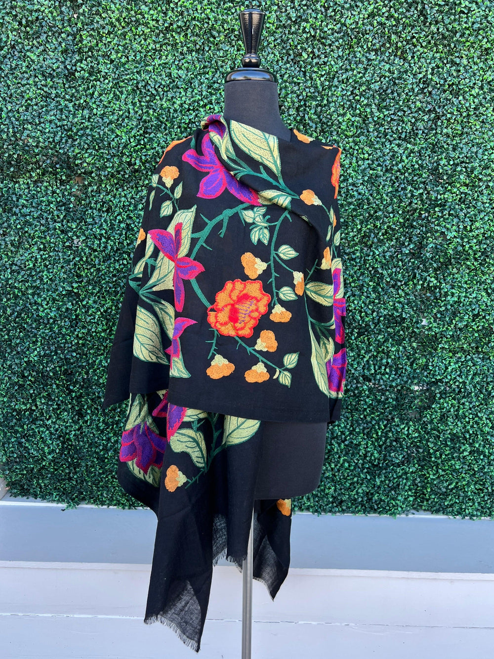 embrodered rauna wrap anu purple green orange womens gift ideas tres chic boutique