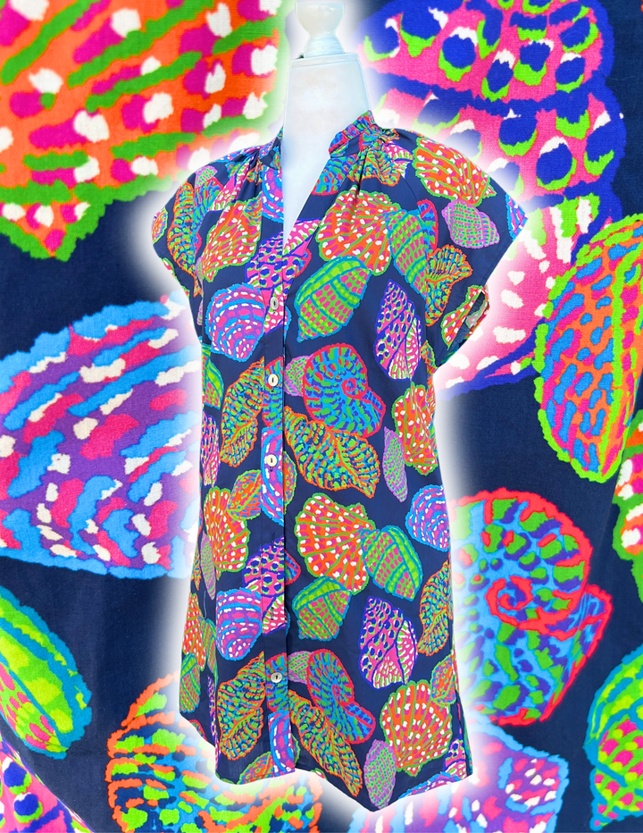 neon colorful 100% cotton sea shell Sheath womens boutique tres chic boutique